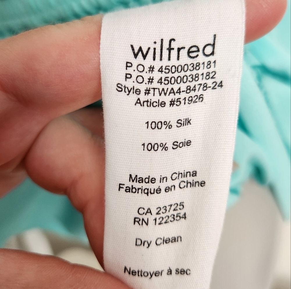 Aritzia X Wilfred "Peri" Teal Blue Silk Spaghetti Strap Shorts Romper Size S/M - Picture 14 of 16
